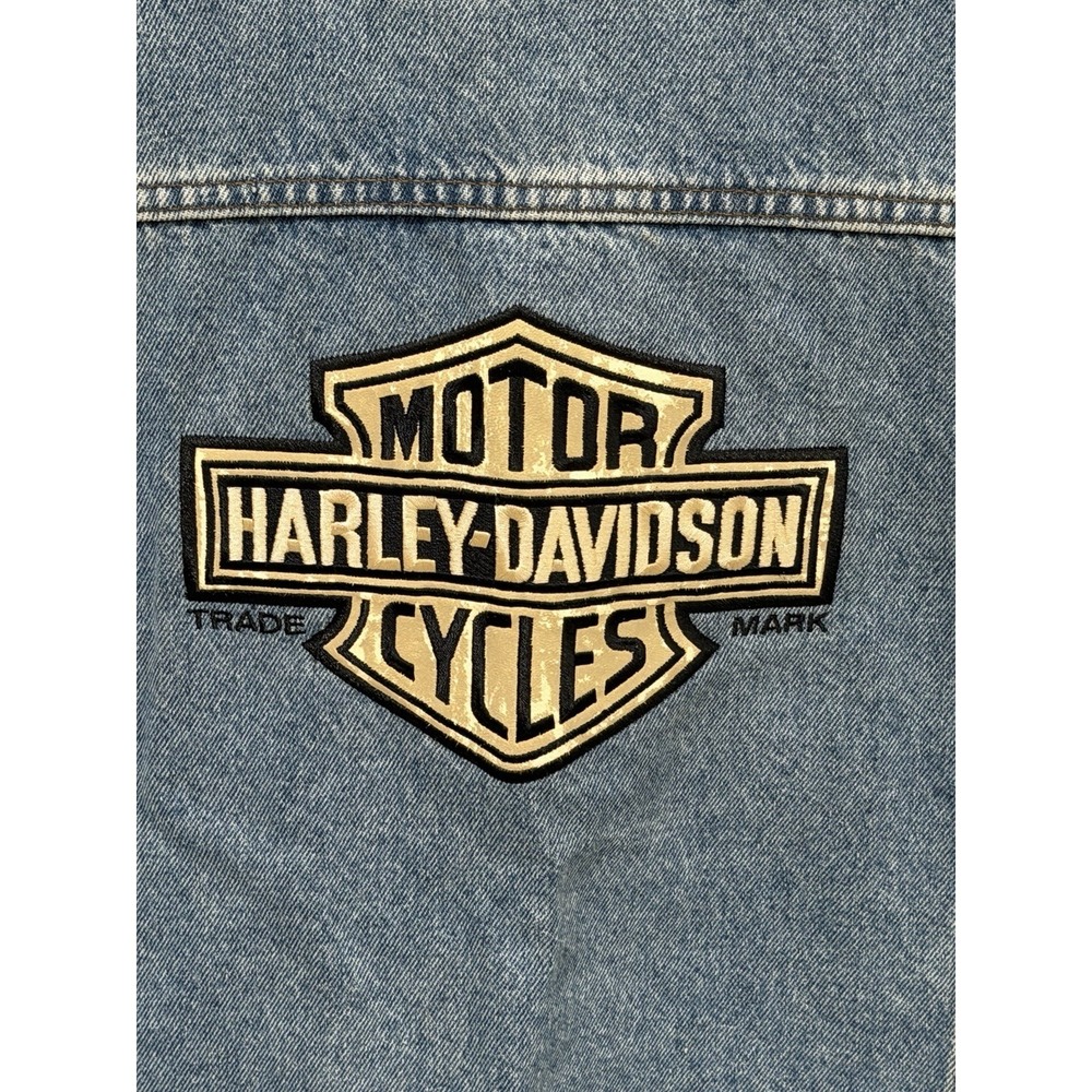 Harley-Davidson Denim Vest XL 100% Cotton Excellent Condition American Legend - Picture 4 of 9